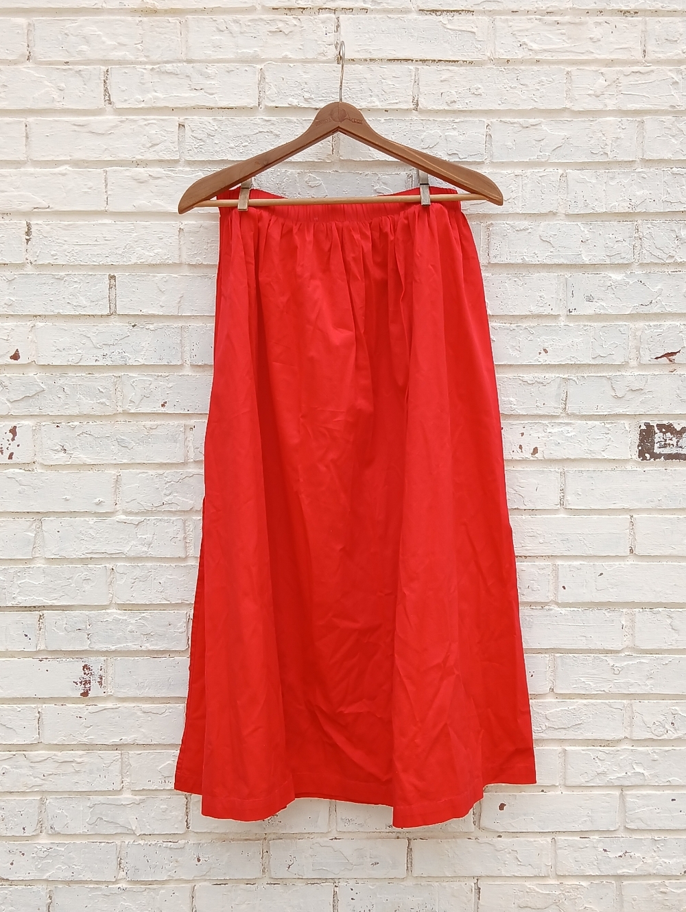 Sundry Red Cotton Midi Skirt Pull On Size 2 - Picture 6 of 9